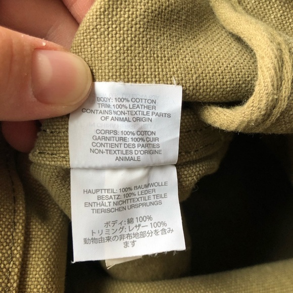 Madewell Canvas Transport Tote Bag Green Khaki Leather Straps Capsule Everyday - Picture 5 of 9